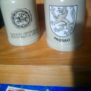 Rare "West Germany"  Heavy  Beer Mugs Steins stamped  0.5 liters.
